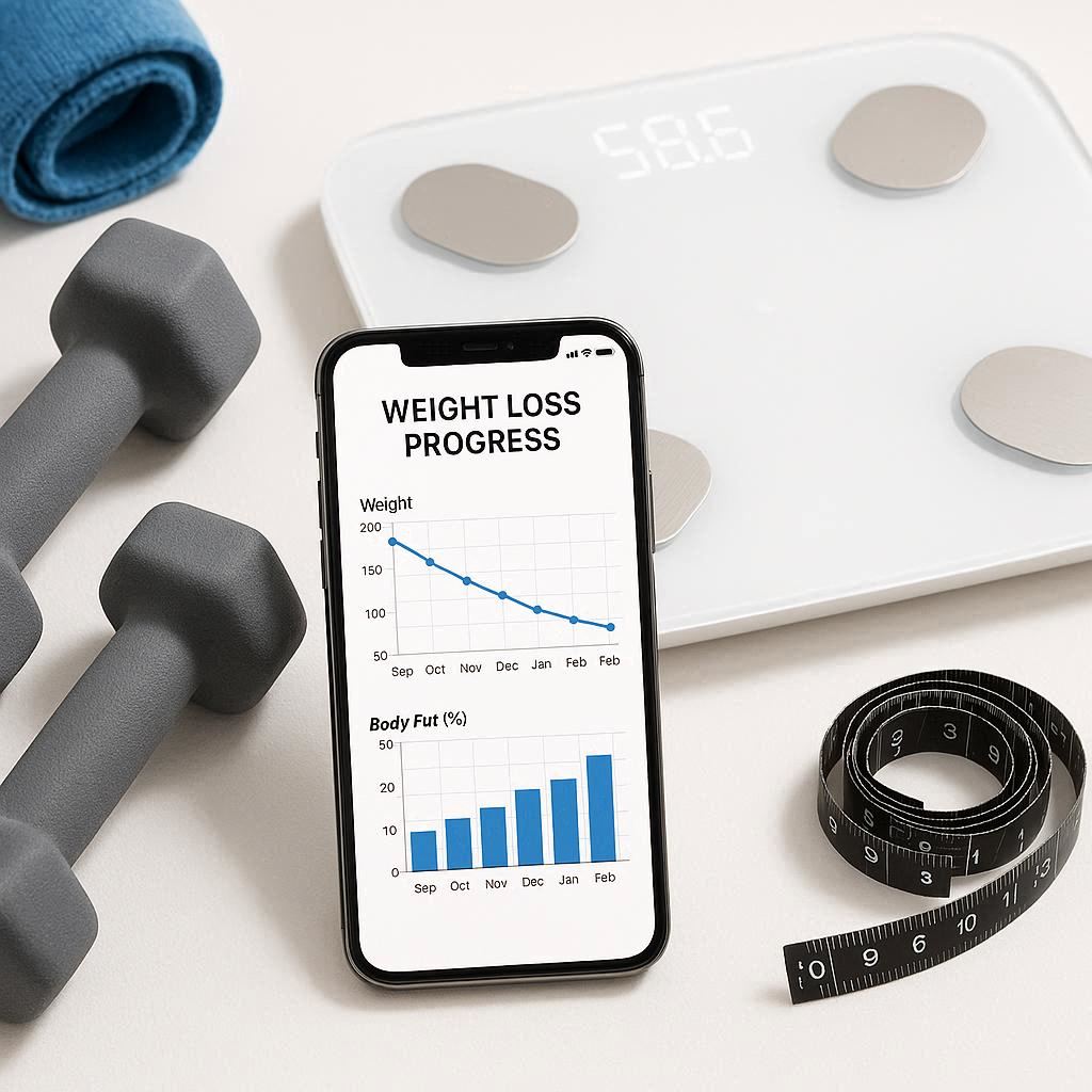 Body weight smart scale goal tracking