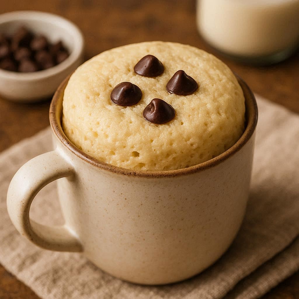 A fluffy vanilla protein mug cake