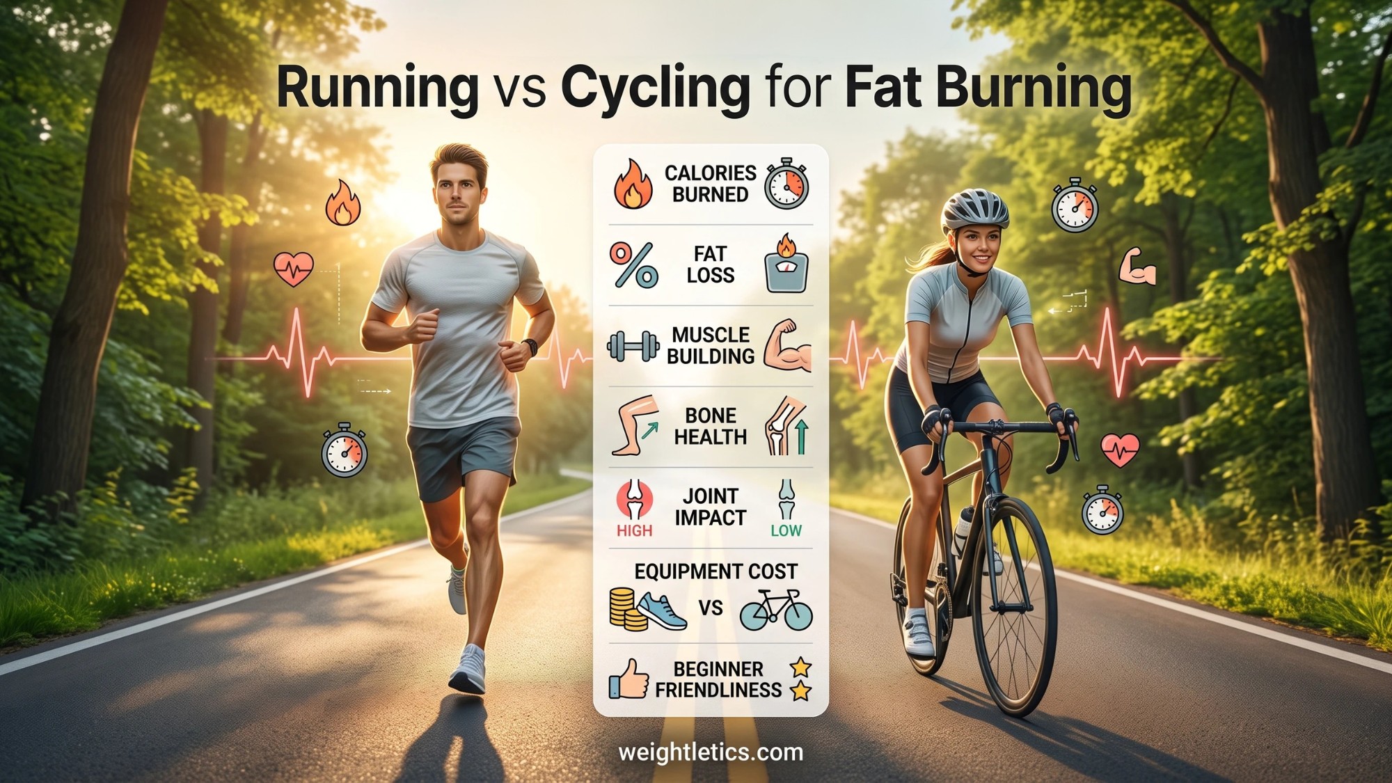 Running cycling comparison