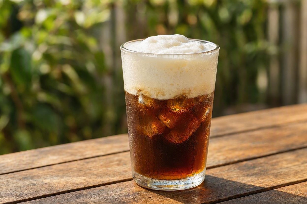 coconut cream cold foam coffee glass