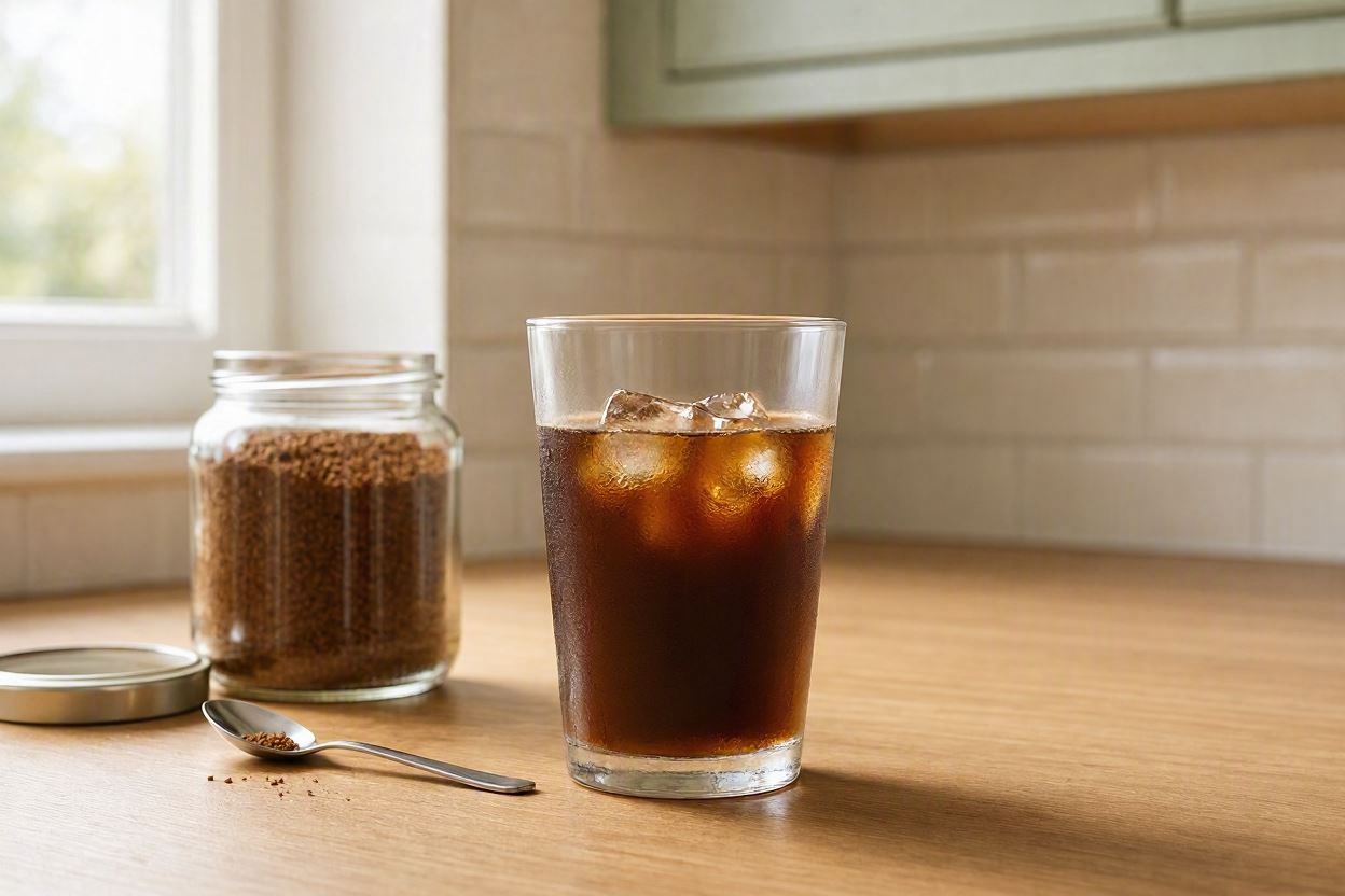 iced instant coffee quick easy glass