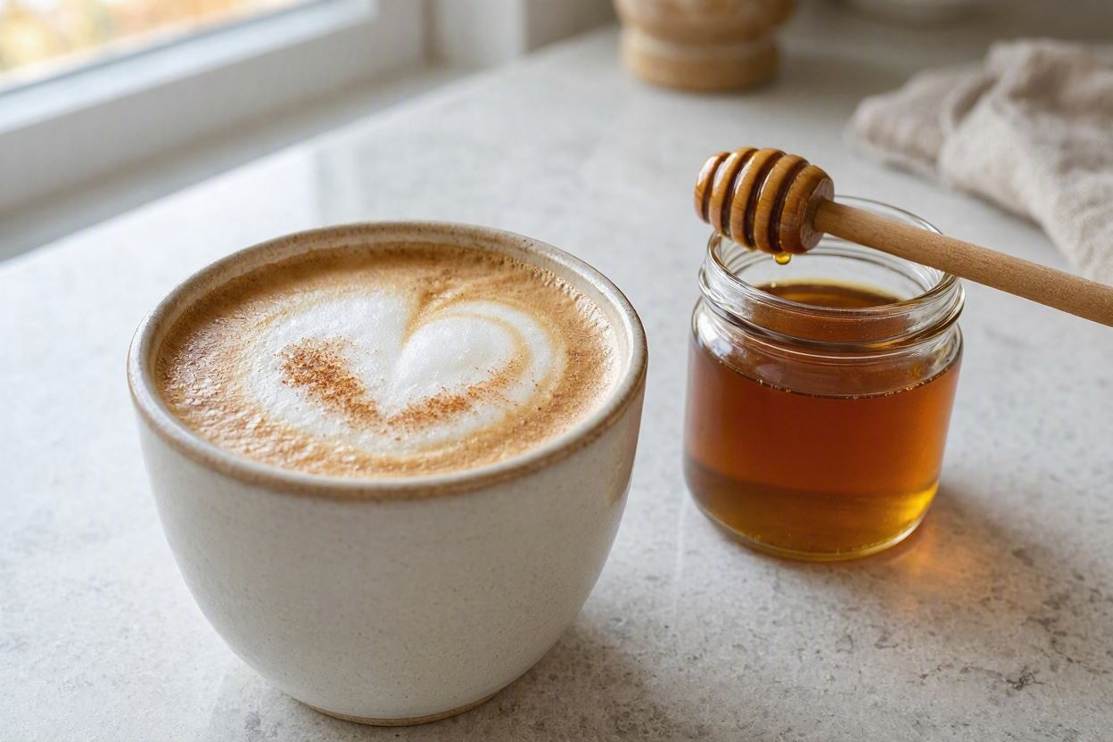 maple cinnamon latte frothed milk kitchen